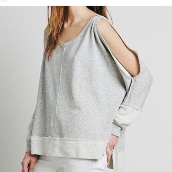 Free People Dandelion Open Shoulder Sweatshirt - Picture 1 of 4